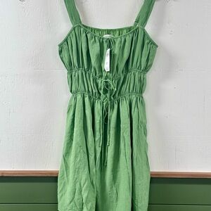 Abercrombie & Fitch Green Smocked Midi Dress